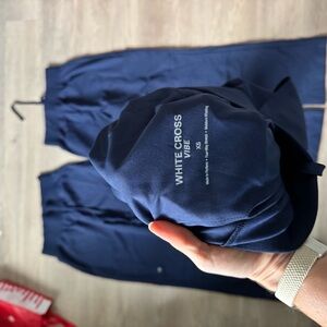 White Cross Vibe Navy Scrub Pants